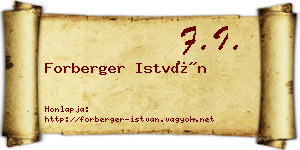 Forberger István névjegykártya