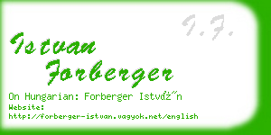 istvan forberger business card